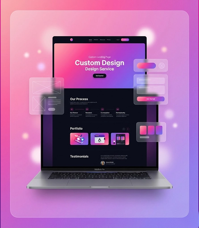 تصميم صفحة هبوط برمجة خاصة.