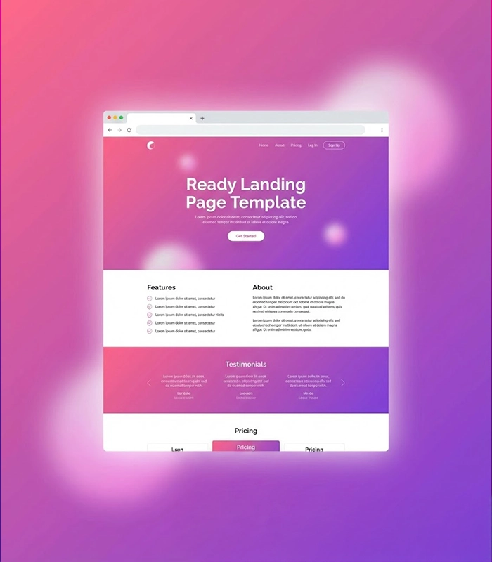 تصميم صفحة هبوط جاهزة